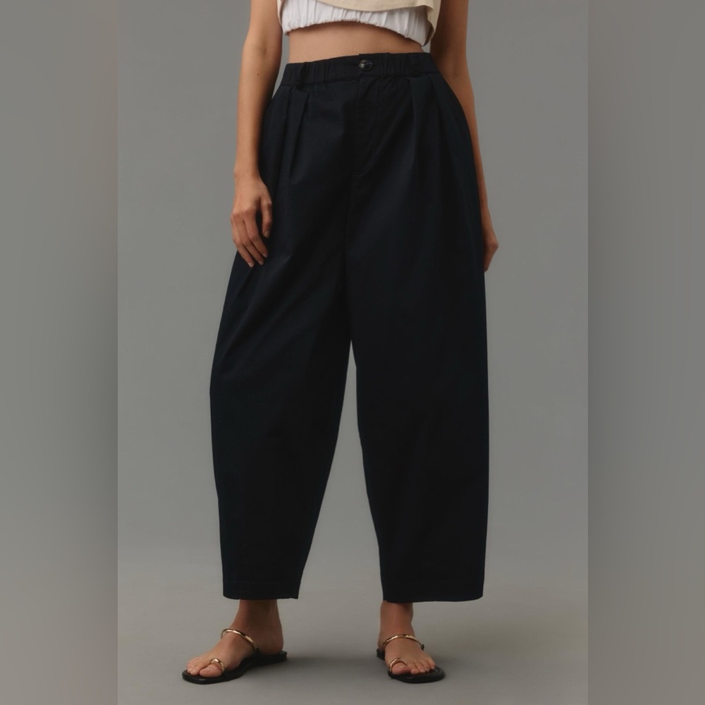 Anthropologie Black Wide-Leg Pants
